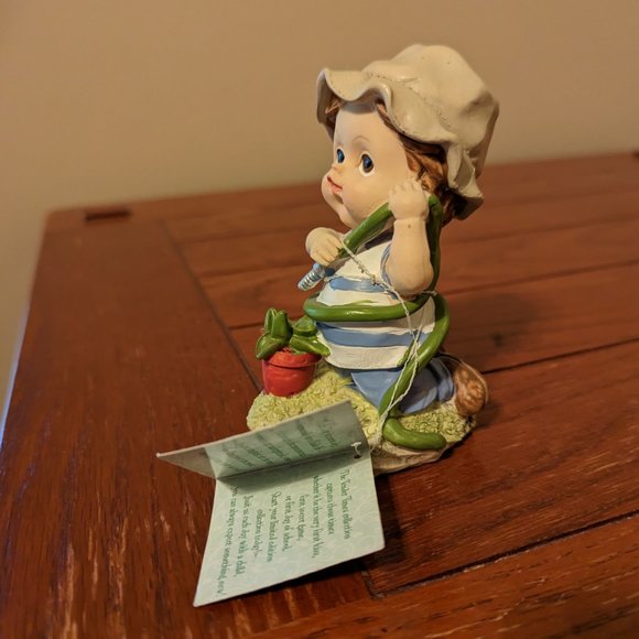 Tender Times Figurine Greenbrier International Boy w/Garden Hose Watering Plants - Picture 6 of 8